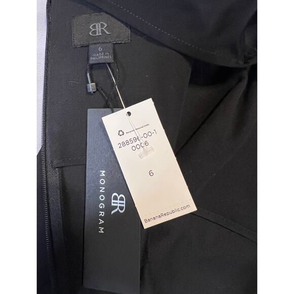 Banana Republic Monogram Mesh Yoke Little Black Cocktail Dress NWT Size 6 - Picture 3 of 7